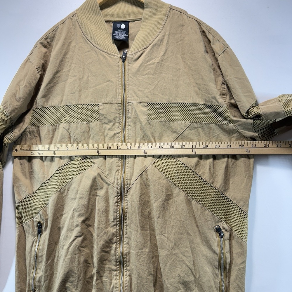 Bomber Jacket Athletic Vented Men's XL Beige Full Zip - Picture 5 of 10